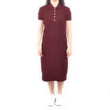 Long Polo Dress - Dark Maroon