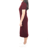 Long Polo Dress - Dark Maroon