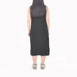 Sleeveless Long Polo Dress - Black