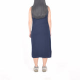 Sleeveless Long Polo Dress - Navy Blue