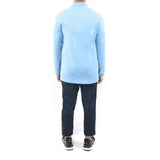 Long Sleeve Polo - Light Sky Blue