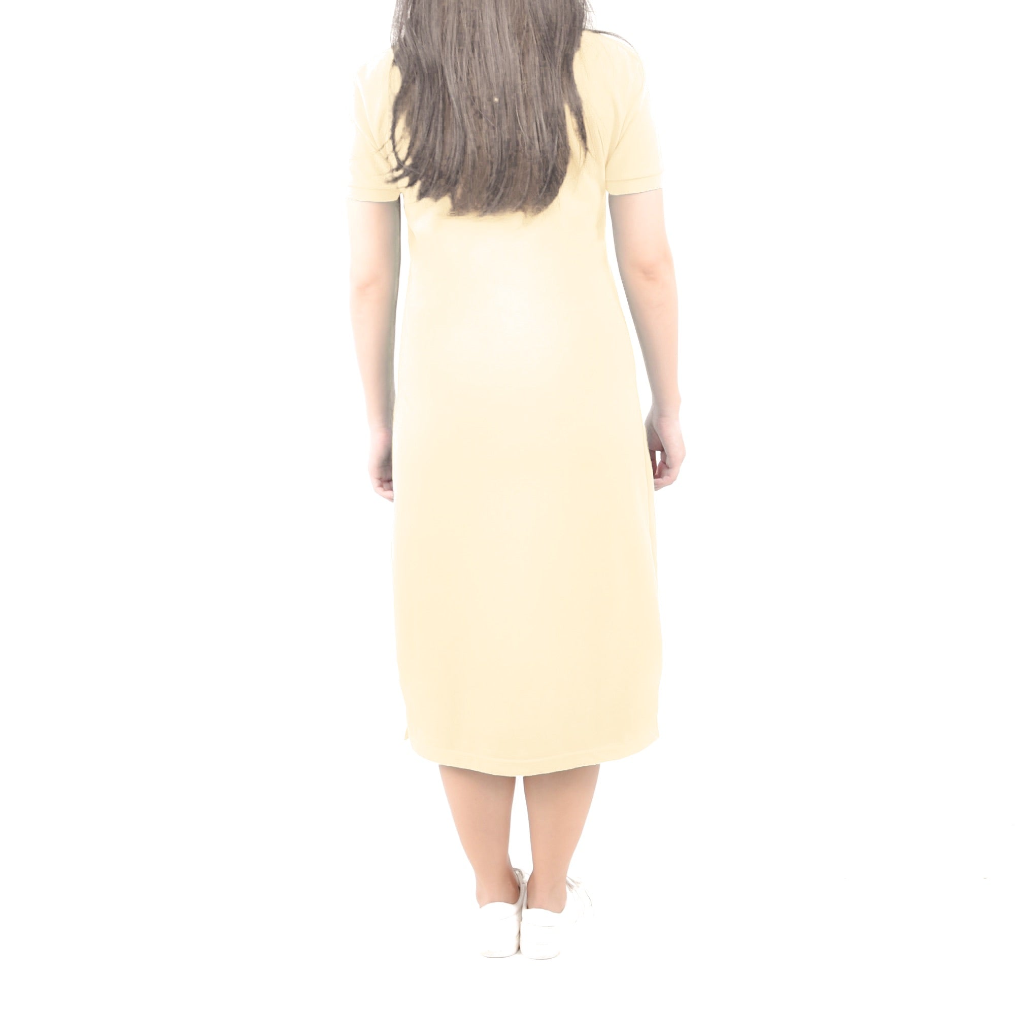 Long Polo Dress - Cream Yellow Origin Garments Long Polo Dress - Cream Yellow Origin Garments