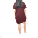 Short Tshirt Dress - Dark Maroon