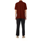 Unisex Short Sleeve Polo Shirt - Dark Maroon