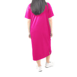 Long Tshirt Dress - Neon Fuchsia Pink