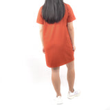 Short Tshirt Dress - Rust Copper Orange