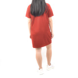 Short Tshirt Dress - Red Maroon