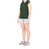 Sleeveless Polo - Moss Green