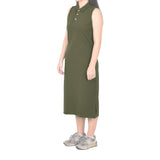 Sleeveless Long Polo Dress - Covert Green