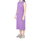 Sleeveless Long Polo Dress - Lavender