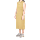 Sleeveless Long Polo Dress - Oatmeal