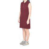 Sleeveless Short Polo Dress - Dark Maroon