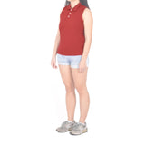 Sleeveless Polo - Red Maroon