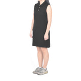 Sleeveless Short Polo Dress - Black