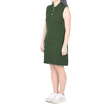 Sleeveless Short Polo Dress - Moss Green