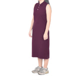 Sleeveless Long Polo Dress - Magenta