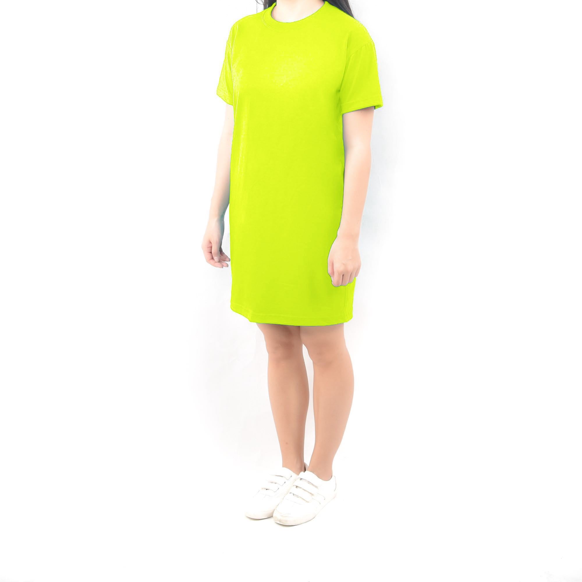 Short Tshirt Dress - Neon Safety Green Origin Garments Short Tshirt Dress - Neon Safety Green Origin Garments