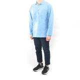 Long Sleeve Polo - Light Sky Blue