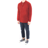 Long Sleeve Polo - Red Maroon