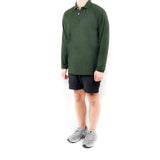 Long Sleeve Polo - Moss Green