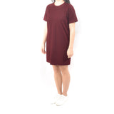 Short Tshirt Dress - Dark Maroon