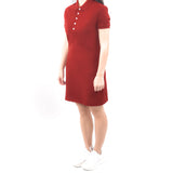 Short Polo Dress - Red Maroon