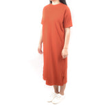 Long Tshirt Dress - Rust Copper Orange