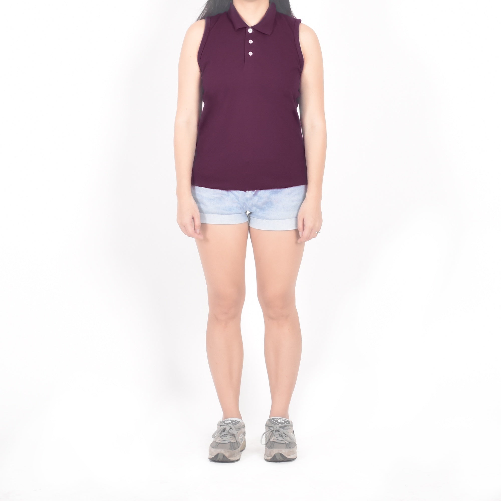 Tribal Sleeveless Polo- Magenta