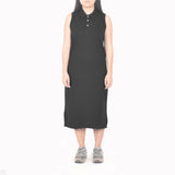 Sleeveless Long Polo Dress - Black