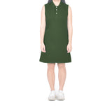 Sleeveless Short Polo Dress - Moss Green