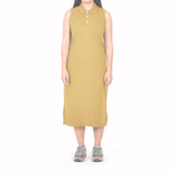 Sleeveless Long Polo Dress - Oatmeal