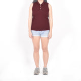 Sleeveless Polo - Dark Maroon