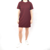 Short Tshirt Dress - Dark Maroon