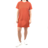 Short Tshirt Dress - Rust Copper Orange