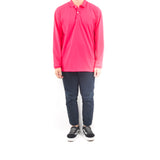 Long Sleeve Polo - Fuchsia Pink