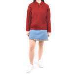 Long Sleeve Polo - Red Maroon