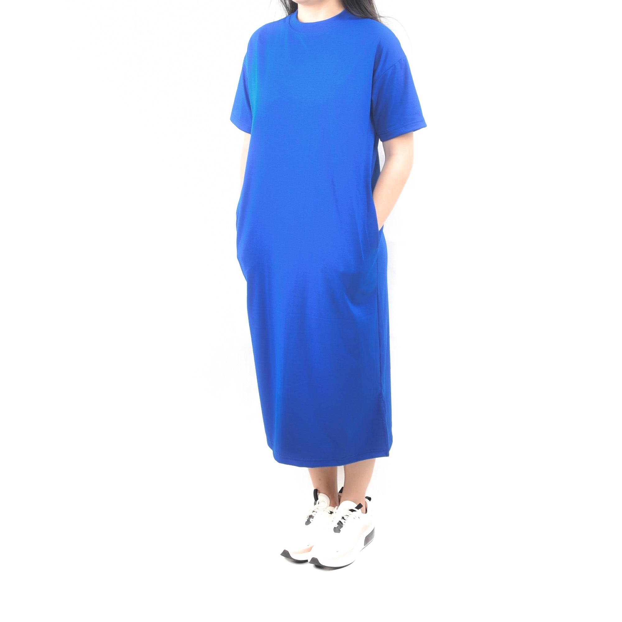 Long Tshirt Dress - Electric Blue Origin Garments Long Tshirt Dress - Electric Blue Origin Garments