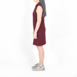 Sleeveless Short Polo Dress - Dark Maroon