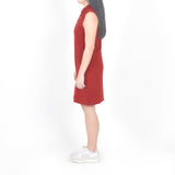 Sleeveless Short Polo Dress - Red Maroon