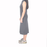 Sleeveless Long Polo Dress - Steel Grey