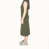 Sleeveless Long Polo Dress - Covert Green