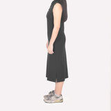 Sleeveless Long Polo Dress - Black