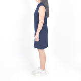 Sleeveless Short Polo Dress - Navy Blue