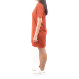 Short Tshirt Dress - Rust Copper Orange