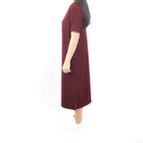 Long Tshirt Dress - Dark Maroon