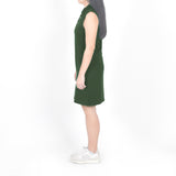 Sleeveless Short Polo Dress - Moss Green