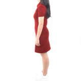 Short Polo Dress - Red Maroon