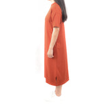 Long Tshirt Dress - Rust Copper Orange